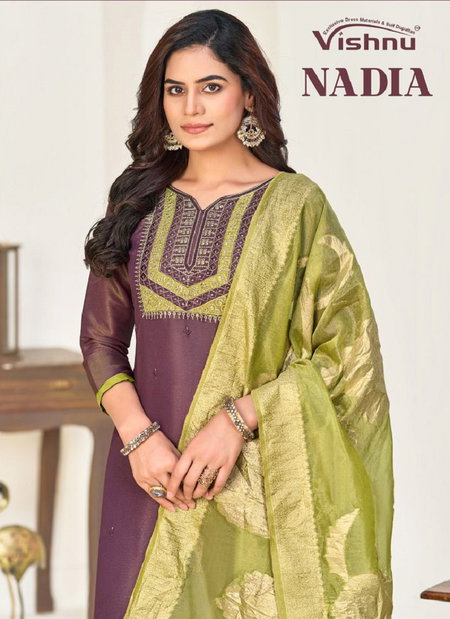 Nadia By Vishnu Cosmos Simmer Dress Material Suppliers In India
